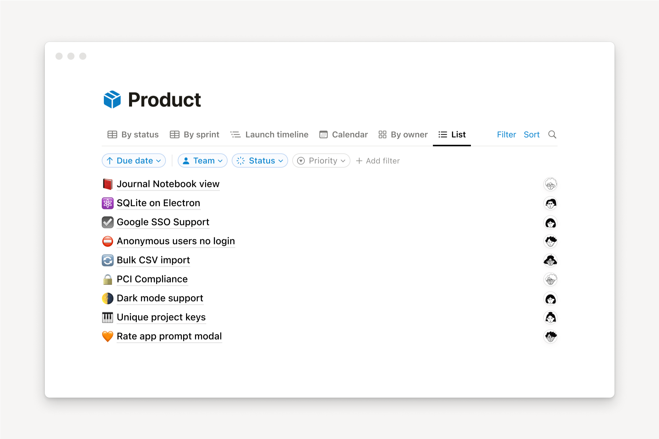 従来のリスト型ツール